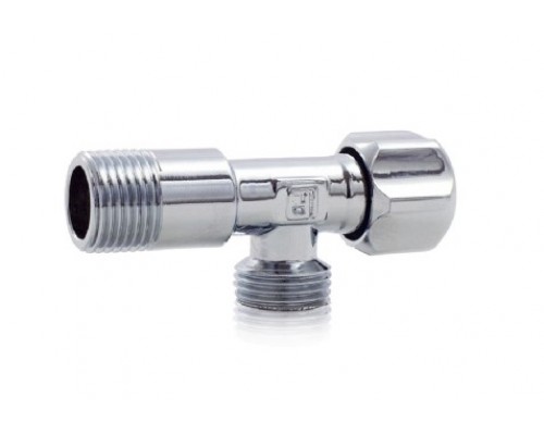 INVENA KZ62 Кран угл. вентильный 1/2х1/2 мет. ручка