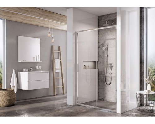 RAVAK X0PMA0C00Z1 Душевые двери BLSDP2-100 Полир.алюм. TRANSPARENT