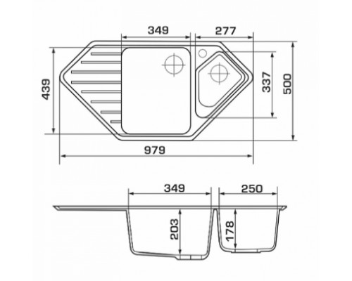 GRANADO 1803 Мойка гранит Ibiza terra (980х500х210)