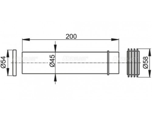 ALCAPLAST M901 Прокладка + патрубок + гофрированная прокладка 45×58×25 (Чехия)