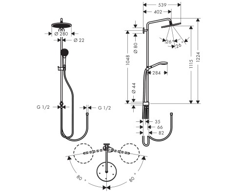 Hansgrohe 26793000HG Croma Select S 280 SHP Reno chrome