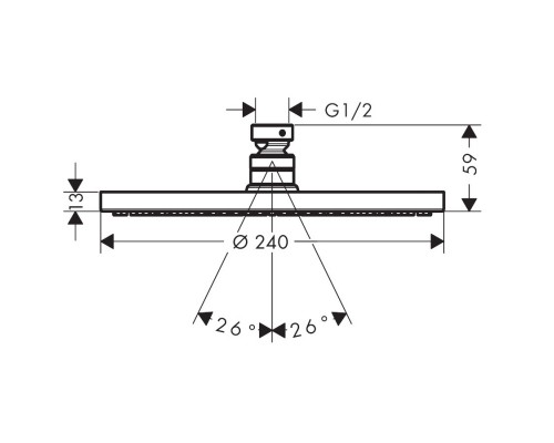 Hansgrohe NEW 27623000HG RD S 240 1j PowderRain SH chrome