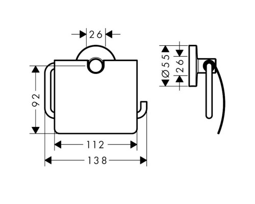 Hansgrohe 41723000HG Logis Universal roll holder w/ cover