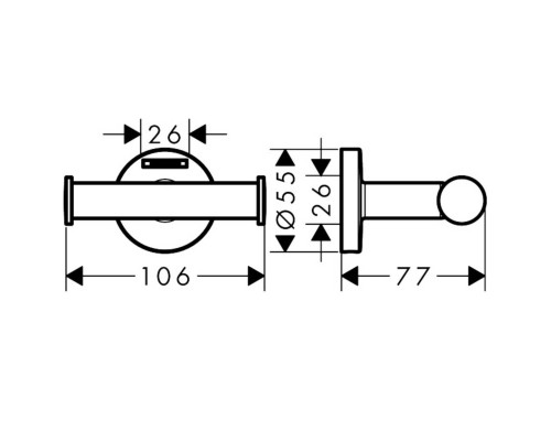 Hansgrohe 41725000 LOGIS крючок для полотенца, двойной, хром