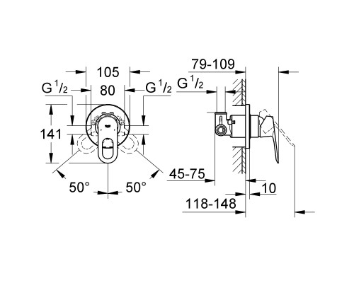 GROHE BauLoop 111042 душевой гарнитур для биде (29042000+28364000+27512001+28628000)