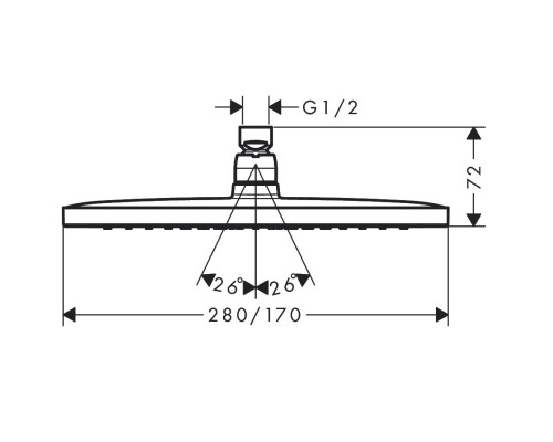 HANSGROHE 26257000 верхний душ с душевым кронштейном