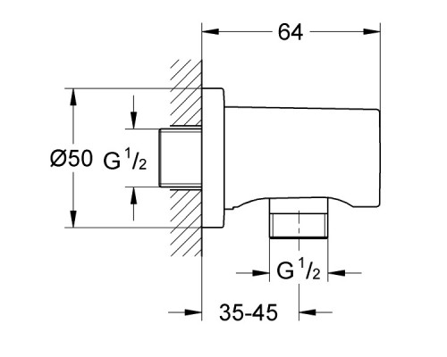 GROHE 27057000 подключение для душевого шланга