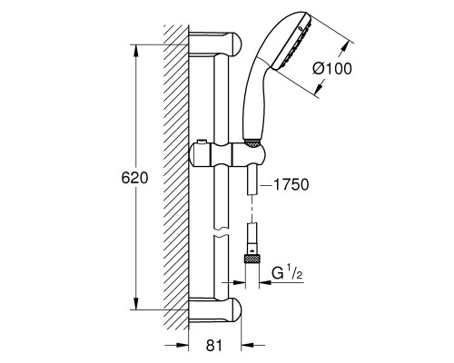 GROHE 27598001 New Tempesta 100 душевой гарнитур (2 режима)