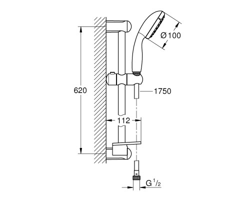 GROHE 27926001 New Tempesta 100 душевой гарнитур (2 режима)