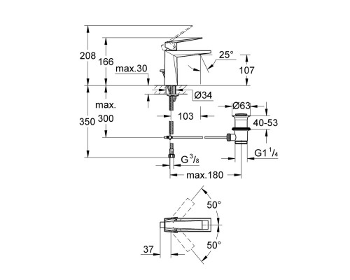 GROHE Allure Brilliant 23029000 cмеситель однорычажный для раковины