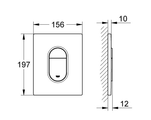 GROHE Arena Cosmopolitan 38844000 накладная панель хром (комплект)
