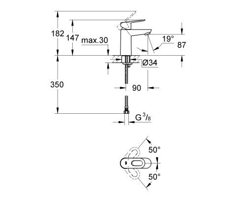 GROHE BauLoop 123220 умыв,душ,стойка