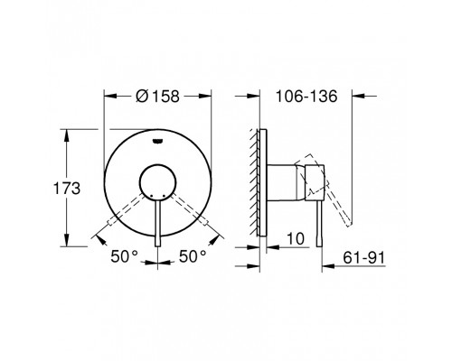 GROHE Essence 24057001 смеситель для душа скрытого монтажа