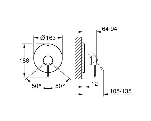 GROHE Essence New 19286001 смеситель для душа скрытого монтажа