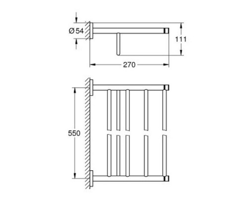GROHE Essentials 40800001 полка для полотенец 55 см