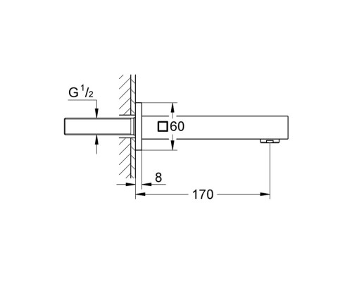 GROHE Eurocube 13303000 излив для ванны