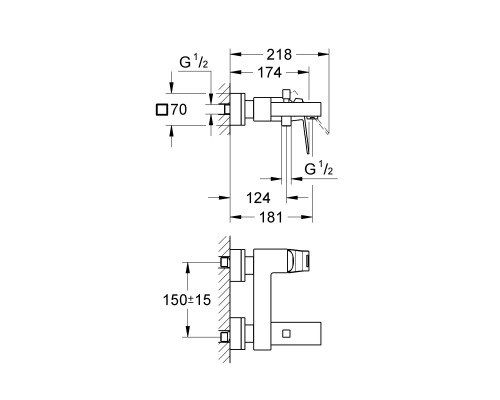 GROHE Eurocube 23140000 смеситель для ванной
