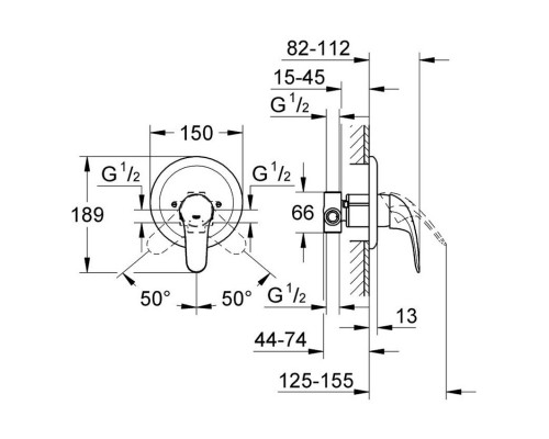 GROHE Euroeco 32742000 смеситель для душа скрытый монтаж