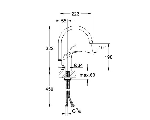 GROHE Euroeco 32752000 смеситель для кухни