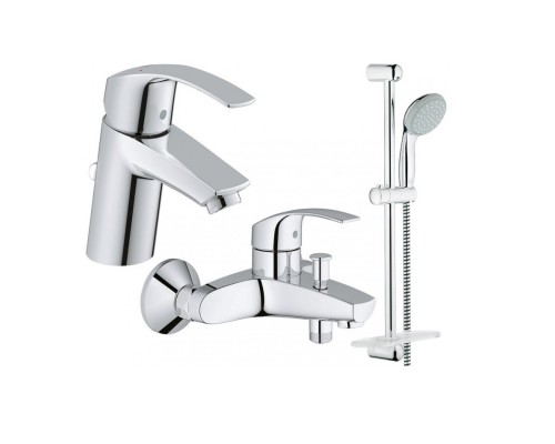 GROHE Eurosmart 123238S набор смесителей для ванной S-Size (33265002+33300002+27926001) + Groheclean