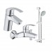 GROHE Eurosmart 123238S набор смесителей для ванной S-Size (33265002+33300002+27926001) + Groheclean