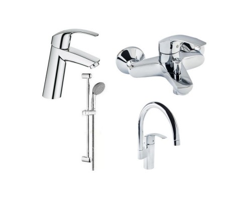 GROHE Eurosmart 123248MK набор смесителей кухни и ванной M-Size(23324001+33300002+27926001+33202002)