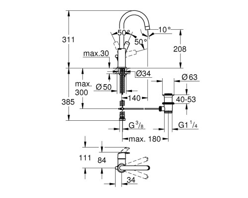 GROHE Eurosmart 23537002 cмеситель для раковины 1/2" L-Size