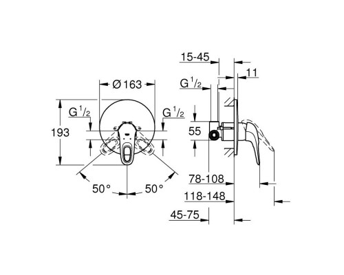 GROHE Eurostyle 33635003 смеситель для душа скрытого монтажа