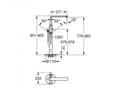 GROHE Lineare 23792001 смеситель для ванны отдельностоящий