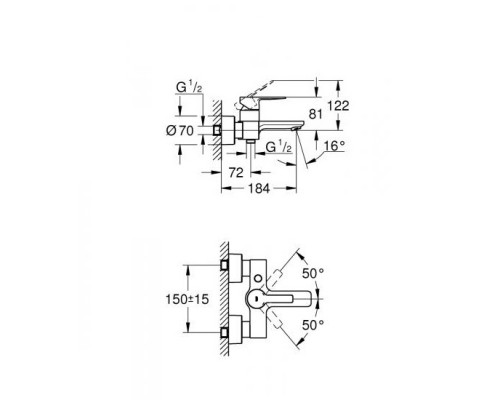 GROHE Lineare 33849001 cмеситель для ванны