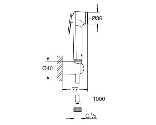 GROHE New Tempesta-F 26352000 Trigger Spray Set биде лейка (хром) + шланг 100 см