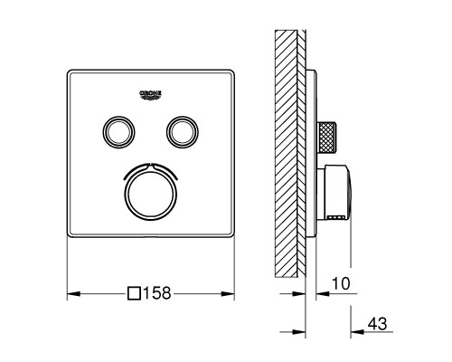 GROHE SmartControl 29148000 смеситель для скрытого монтажа на 2 выхода
