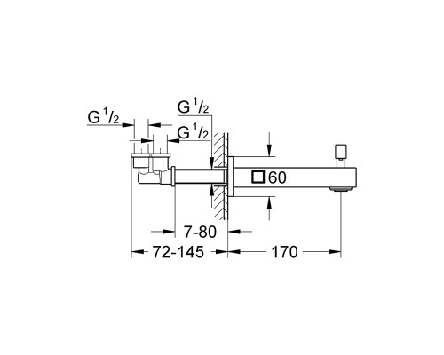 GROHE Universal Cube 13304000 излив для ванны