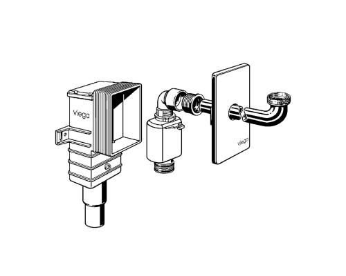 VIEGA (553760) Сифон для скрытого монтажа с отводом и накладкой DN 50/40 (белый)