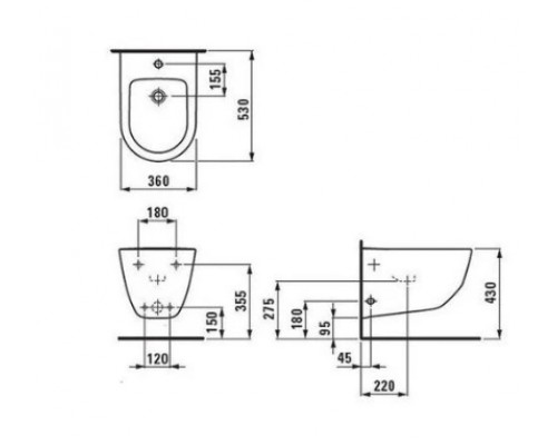 LAUFEN PRO биде подвесное 36*56см H8309520003021