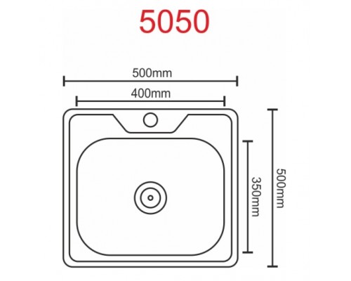 PLATINUM 5050 Мойка 500х500х160 наклад. Decor 0,7мм