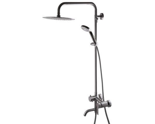 GLOBUS LUX SBT1-SH-02 Душевая система НЕРЖАВЕЙКА , комплект с гусаком