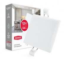 MAXUS 1-MSP-1241-S Світильник MAXUS SP edge 12W, 4100К (квадрат)