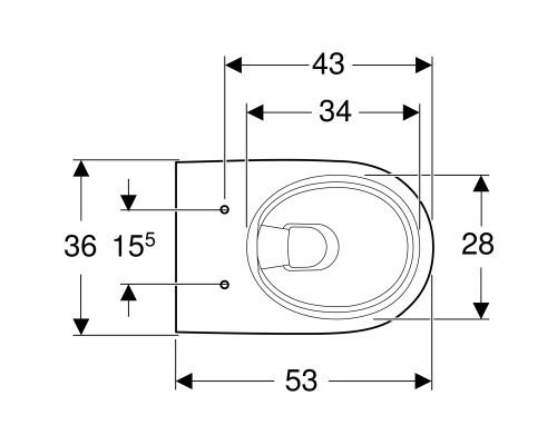 GEBERIT 500.215.01.1 Smyle Подвесной унитаз Rimfree, глубина 54 см, белый
