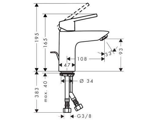 HANSGROHE 1072019 Logis Loop Набор смесителей для душа, умывальник 100 (71151000+71247000+26553400)