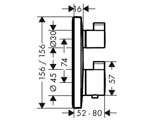 Hansgrohe Ecostat Square TH conc.2f BBR