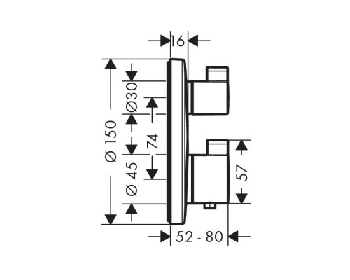 Hansgrohe Ecostat S therm.conc.2 outlets MB