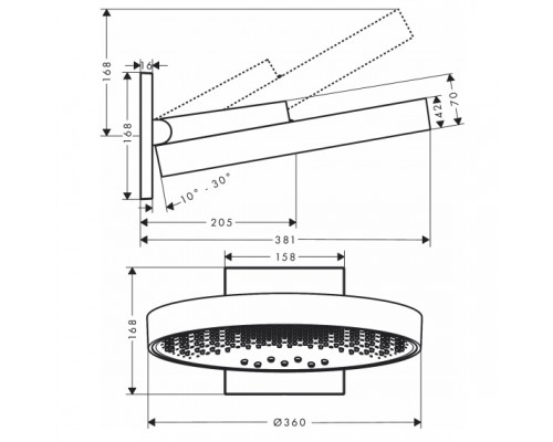 Hansgrohe Rainfinity 360 3jet OHS wall BBR