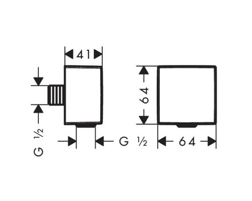Hansgrohe FixFit Square wall outlet DN15 RV BBC