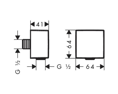 Hansgrohe FixFit Square wall outlet DN15 RV PGO