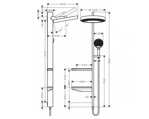 Hansgrohe Rainfinity Showerpipe 360 1jet chrome