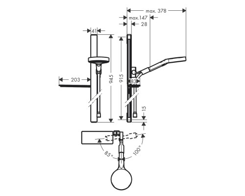 Hansgrohe Rainfinity 130 3j U'900 Casetta chr.
