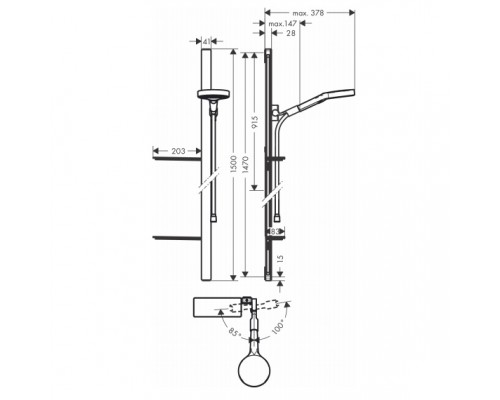 Hansgrohe Rainfinity 130 3j U'1500 Casetta chr.