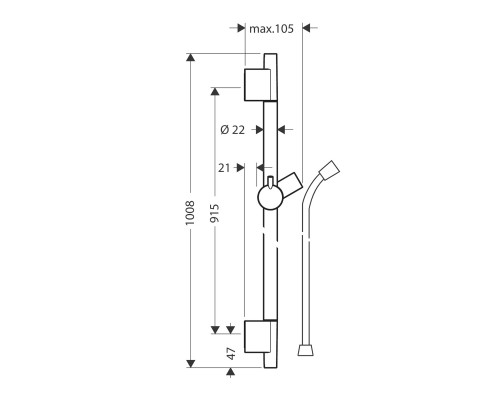 Hansgrohe Unica'S Puro 900mm Matt White