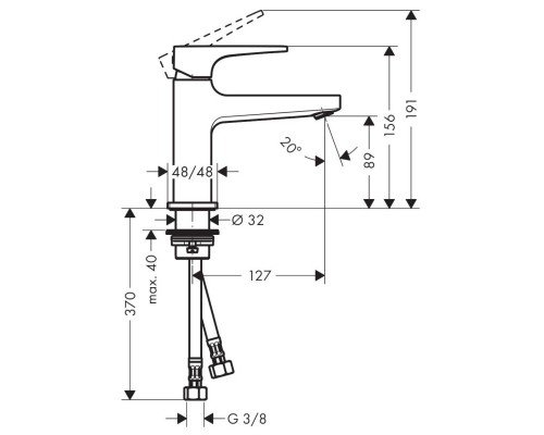 Hansgrohe Metropol BM 100 short Zh.Push MB